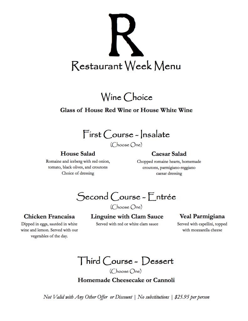 restaurant_week_menu_2014 - Roko Italian Restaurant - Wilmington, NC